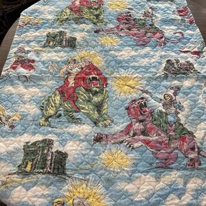 Vintage He-Man Masters Of The Universe Quilted Comforter Blanket 37x62 MOTU 80's